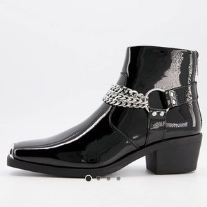 ASOS design Cuban heel western Chelsea boot